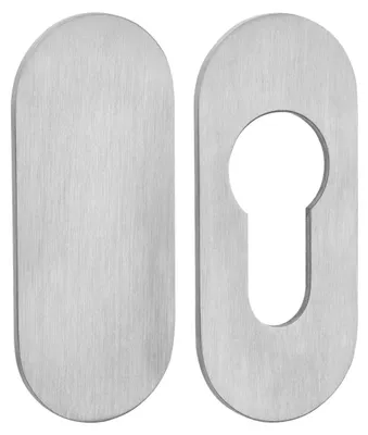 Produktbild von SOTECH Tür-Rosetten Set oval – PZ-Rosette + Blindabdeckung, Edelstahl satin