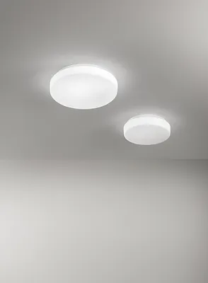 Image de Plafonnier Led En Verre Soufflé Blanc Satiné, Dimmable Cct 3000K-4000K, Puissance 24W, Diamètre 40 Cm, Haute Efficacité - Luminaire De Perenz