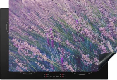 Produktbild von KitchenYeah© Herdabdeckplatte Blumen - Lavendel - Lila , 76x51cm, Küche Deko, Glaskeramikkochfeld Herdabdeckung, Abdeckplatte fùr Kochfeld