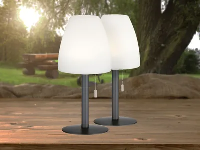 Produktbild von FHL Fiumara LED 2er-Set Akku-Außenleuchte USB 1,5W RGB-Farbsteuerung dimmbar IP44 850247