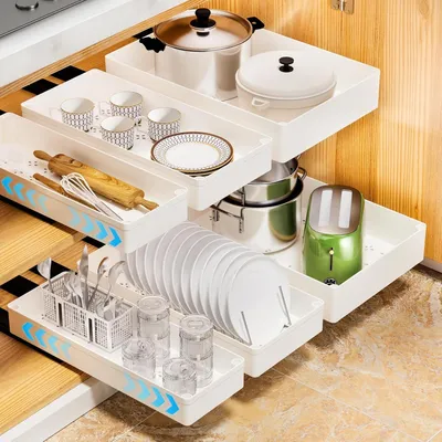 Produktbild von Herausnehmbarer Schrankorganizer 27×40×7 cm, 3 Größen, Küche/Möbel.