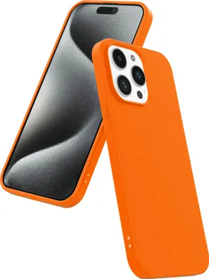 Produktbild von Smartphonica Telefon Fall geeignet für iPhone 15 Pro Max Silikon mit weichen schützenden innen - BackCover Fall weich innen - Orange
