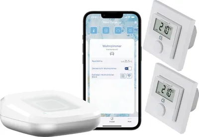 Produktbild von HOMEMATIC IP Starterset Fußbodenheizung für 2 Räume