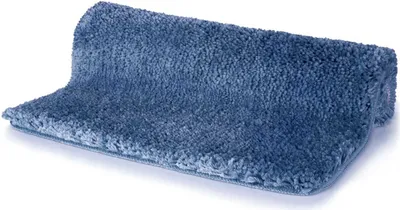 Produktbild von Spirella Badteppich Badematte Duschvorleger Mikrofaser Hochflor | flauschig | rutschhemmend | geeignet für Fußbodenheizung | 70x120 cm | Himmelblau
