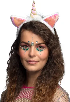 Image de Serre-tête licorne Accessoire pour cheveux rose et blanc - Taille unique