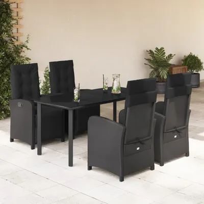 Produktbild von Möbel 5-tlg. Garten-Essgruppe mit Kissen Schwarz Poly Rattan 2024