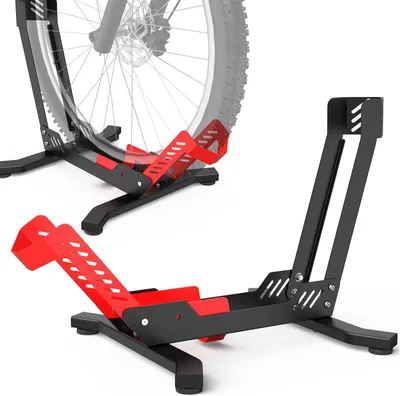 Produktbild von Fahrradständer Boden, für Innen und Außen, 26 bis 29 Zoll, schwarz und rot