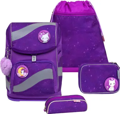 Produktbild von Belmil Schulranzen Set SMARTY 2023 höhenverstellbar für Mädchen ab 1.Klasse PURPLE SKY