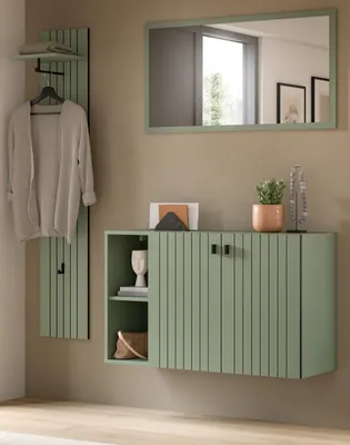 Produktbild von Garderobe Set 3-teilig "Loreno" in grün 152 x 192 cm