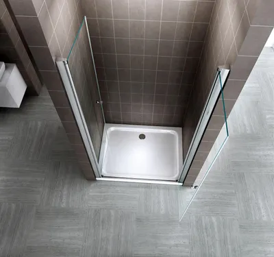 Produktbild von i-flair Duschtür 112-116 cm - Höhe: 185 cm, Duschabtrennung aus durchsichtigem 6 mm ESG Sicherheitsglas mit Nanobeschichtung