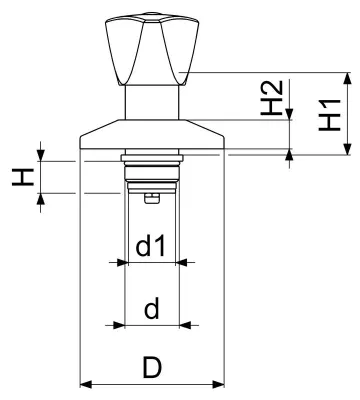 Produktbild von Schlösser Armaturen UNTERPUTZVENTIL-OBERTEIL 3-KT.GR, HUELSE, ROS, DN20, 3/4", CR
