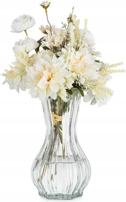 Image de VASE EN VERRE pour fleurs, transparent, haut, 26 cm, décoratif