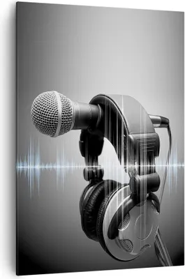 Produktbild von Bild auf Leinwand - Leinwandbild - Einteilig - Audio Mikrofon Musik Studio - 70x100cm - Wand Bild - Wanddeko - Wandbilder - Leinwanddruck - Wanddekoration - Leinwand bilder - Wandbild - PA70x100-2549