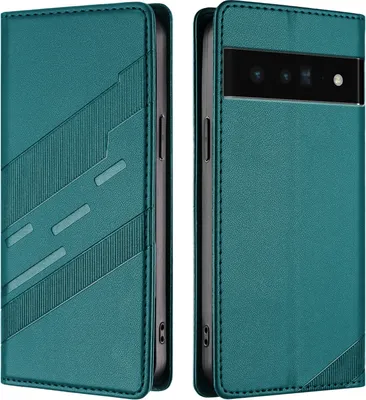 Produktbild von Hülle für Google Pixel 6 Pro, Kunstleder Brieftaschen Handyhülle mit Kartenfach und Standfunktion Grün