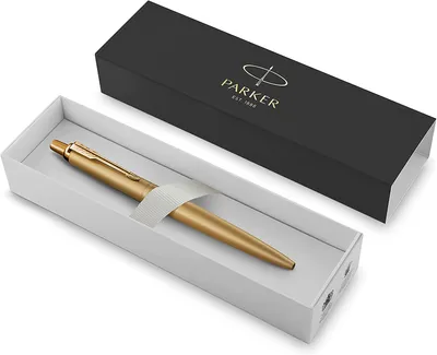 Produktbild von Parker Jotter XL Kugelschreiber | Monochrome Mattgold | mittlere Stiftspitze | blaue Tinte | Geschenkbox