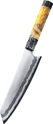 Produktbild von Damaškový kuchynský nôž Fudžisawa-Kiritsuke/Čierna/Žltá KP27632