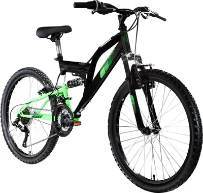 Produktbild von Galano FS240 Jugendfahrrad 24 Zoll Mountainbike ab 8 Jahre 130 - 145 cm 21 Gänge schwarz/grün