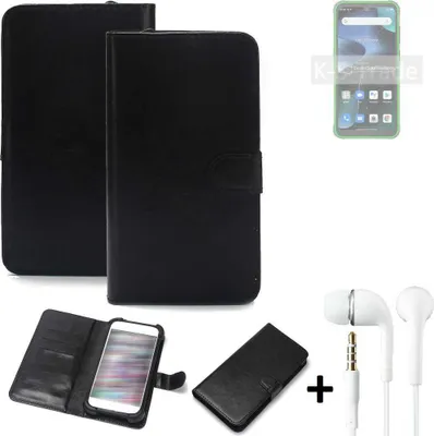 Produktbild von K-S-Trade Wallet Case Handyhülle kompatibel mit Blackview BV5200 Schutzhülle Flip cover Flipstyle Tasche Hülle Flipcover Slim Bumper schwarz + in
