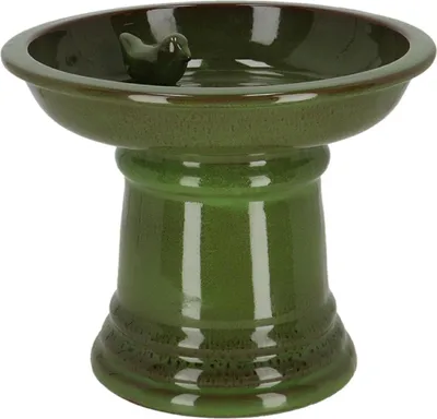 Immagine prodotto di Esschert Design | Vasca per uccelli - Terracotta - Verde - Resistente alle intemperie, decorativa, stabile