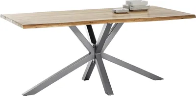 Produktbild von SIT Möbel Baumkante-Esstisch 200 cm aus Akazie | Tischplatte 36 mm natur | Gestell Metall antiksilber | B 200 x T 100 x H 78 cm | 15203-40 | Serie TABLES & CO