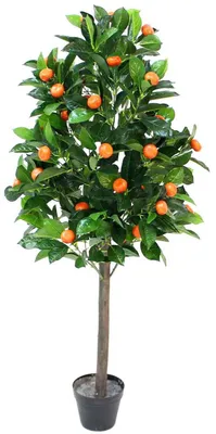 Image de Plante Artificielle Oranger Décoratif 120 cm Pot Lesté