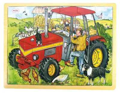Obrázok produktu pre Bigjigs Toys Drevené puzzle s traktorom 24 dielikov