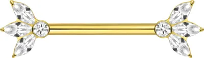 Produktbild von Brustwarzenpiercing, Zungenpiercing, Intim-Piercing Titan Nippelpiercing mit Innengewinde LOTUSBLÜTE