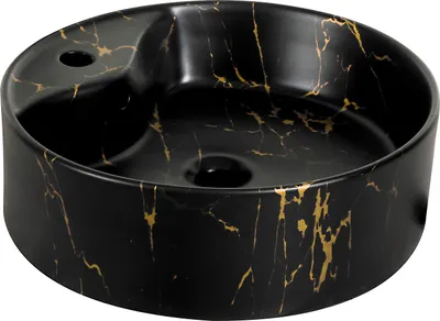 Produktbild von Kerra Keramik Waschbecken KR-138 Marble Portoro Gold rund