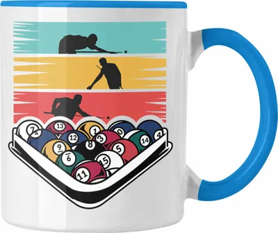 Produktbild von Trendation - Billard Pool Tasse Geschenk Queu Geschenkidee Spruch Grafik (Blau)