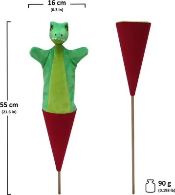Produktbild von Krokodil 55 cm 3in1, Tütenkasper