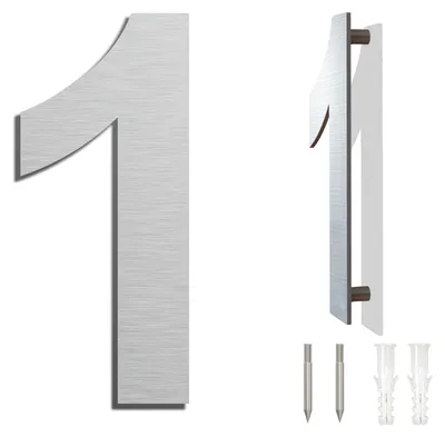 Immagine prodotto di Numero civico in acciaio inossidabile: resistente agli agenti atmosferici e facile da pulire, altezza 152 mm, design moderno e minimalista