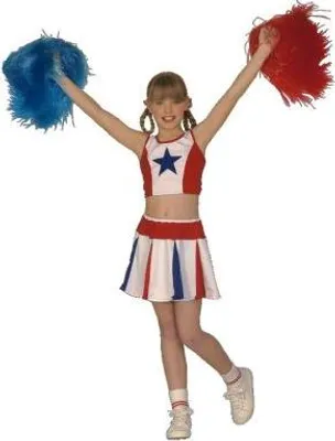 Immagine prodotto di Costume da Cheer Leader - Shearleader ragazza cheerleader S - 128 cm