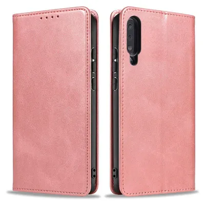 Produktbild von Handyhülle für Samsung Galaxy A50 Kunstleder Flip Cover Hülle Klapphülle Case Kartenfach Farbe: Rosa