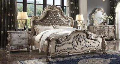 Obrázek produktu pro Barokní postel 2x noční stolek 3 ks ložnicový set design ložnice
