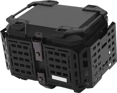 Produktbild von 45L Motorrad-Topcase mit Sicherheitsschloss, wasserdichte Aluminiumlegierung, Schnellverschluss-Kofferraumbox für Helmgepäck, Schwarz
