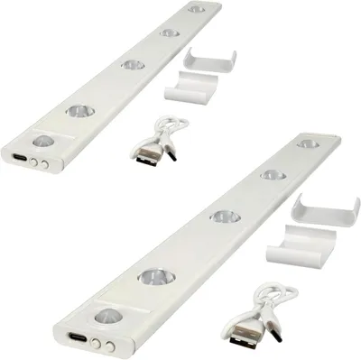Immagine prodotto di Illuminazione a LED per armadi - Lampade con sensore di movimento - Illuminazione notturna - Ricaricabile, con magnete - 40 cm - Bianco
