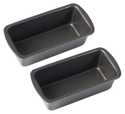 Produktbild von 2 Stück Edelstahl Brotbackformen,Rechteckige Kastenform mit Antihaftbeschichtung und Edelstahlkern, Stollenbackform für Brote und Kuchen, 19.5 * 9.5 * 6cm