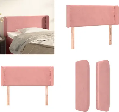 Produktbild von vidaXL Kopfteil mit Ohren Rosa 103x16x78/88 cm Samt - Kopfteil - Kopfteile - Bett-Kopfteil - Bettkopfteil