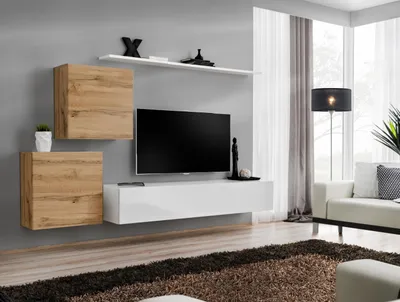 Produktbild von Wohnzimmer Set 4tlg Wandregal Sideboard Wohnwand 2x Wandschrank Design Neu