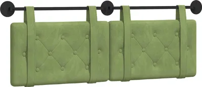 Image de Tête de lit suspendue vidaXL, velours vert clair