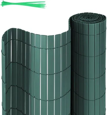 Produktbild von 2,4m PVC Balkonscherm & Tuinafscheiding - W-Vorm, Wind- und Wetterbeständig, UV-Beständig - für Garten & Terrasse - Grün