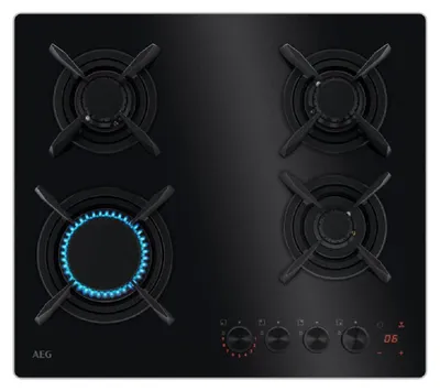 Image de Table de cuisson à gaz AEG HKB64453NB 8,6 kW Noir