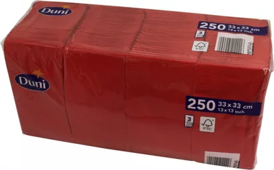Produktbild von Duni Servietten rot 33 x 33cm 3lagig 1/8 Falz 250 Stück in einer Packung
