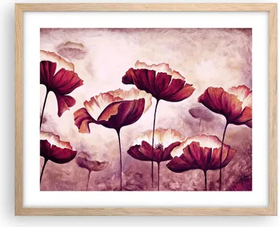 Produktbild von Gerahmtes Poster - Rahmen in heller Eiche - Mohn Blume Wiese - 50x40 cm - Wand Bild - Wanddeko - Wandbilder - Kunstposter - Wandposter - Bilderrahmen - Bilder - Kunstdruck - Wandbild - P2NAA50x40-3934