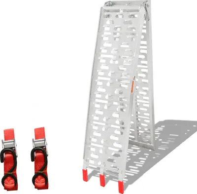 Produktbild von EINFEBEN 1x Auffahrrampe Auffahrrampen Klappbar 340kg Faltbare Alu Rampe Verladerampe Motorradrampe Antirutsch Laderampe fuer Motorrad oder Mofa
