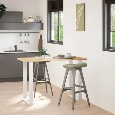 Immagine prodotto di Gambe per tavolo da bar a forma di U 2 pz bianche 60x(90-91) cm in acciaio