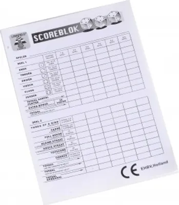 Image de scoreblok Yahtzee blanc 100 feuilles