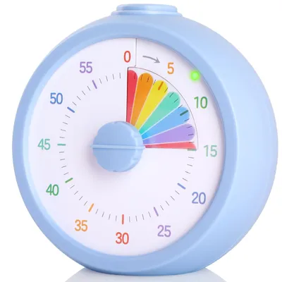 Produktbild von Visueller Timer mit Countdown-Funktion – Leiser Timer – 60 Minuten – Blau – Für Kinder und Erwachsene