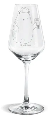 Produktbild von Mr. & Mrs. Panda Weinglas Bär Prüfung - Transparent - Geschenk, Abitur, Abschluss, wein glas, Abschlusszeugnis, Weißweinkelch, Bestanden, Für Weißwein, Teddy, Prüfungen
