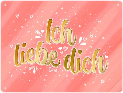 Produktbild von Ich liebe dich Metallschild XL Schild Blechschild Aluminiumschild